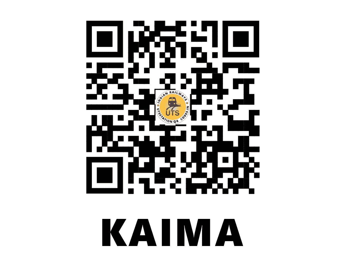 UTS QR Code for KAIMA - KMA (WC - MADHYA PRADESH)